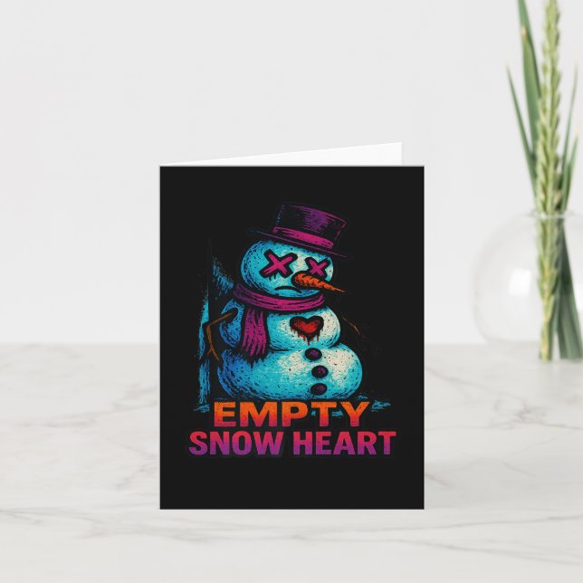Funny Family Christmas Empty Snow Heart Snowman Pr Card (Front)