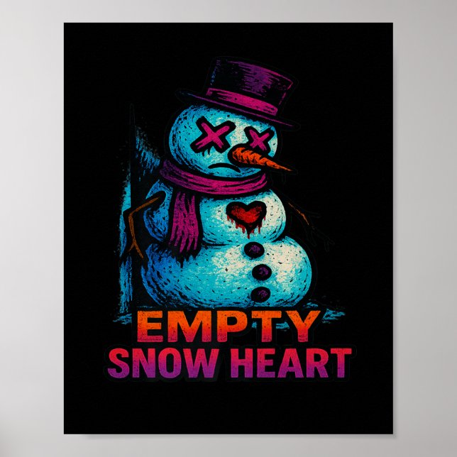 Funny Family Christmas Empty Snow Heart Snowman Pr Poster (Front)