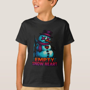 Funny Family Christmas Empty Snow Heart Snowman Pr T-Shirt