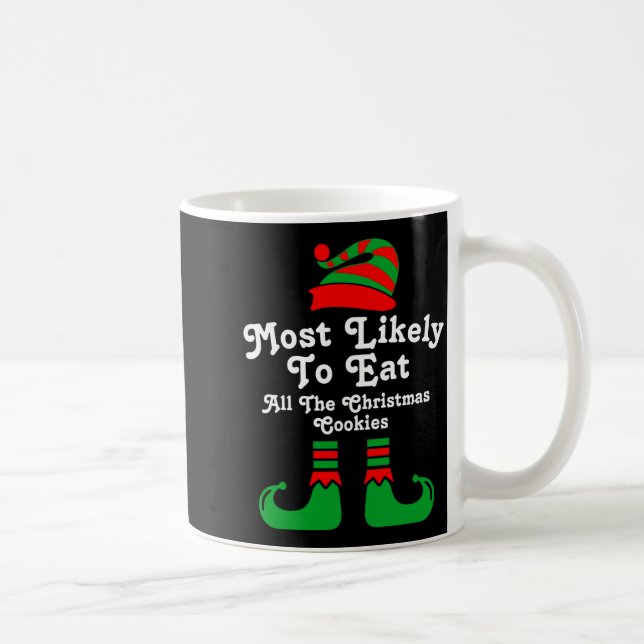 Funny Family Christmas Most Likely To Elf  Coffee Mug (Right)