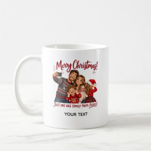 Funny Family Christmas Photo Personalised Card Coffee Mug