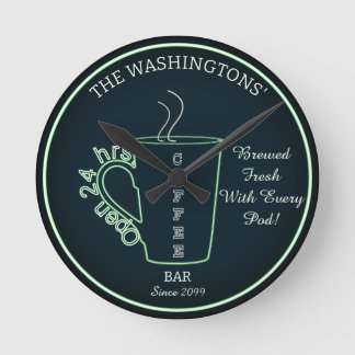 Funny Family Coffee Bar Wall Clock