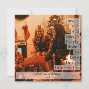 Funny Family Drama Photo Holiday Card