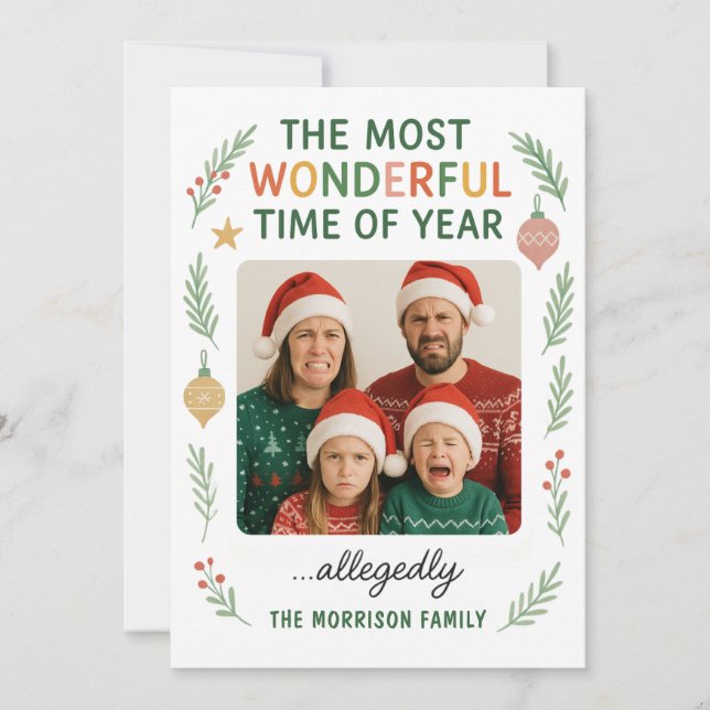 Funny Family Fun Customisable Christmas Card (Front)