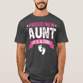 Funny Family Gender Reveal Proud New Aunt It's A G T-Shirt