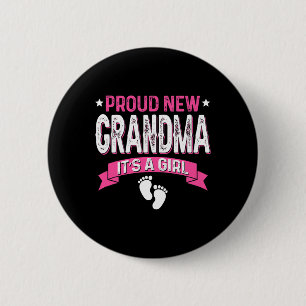 Funny Family Gender Reveal Proud New Grandma It's 6 Cm Round Badge