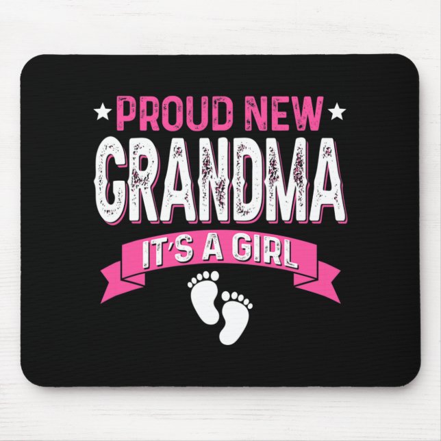 Funny Family Gender Reveal Proud New Grandma It's  Mouse Mat (Front)