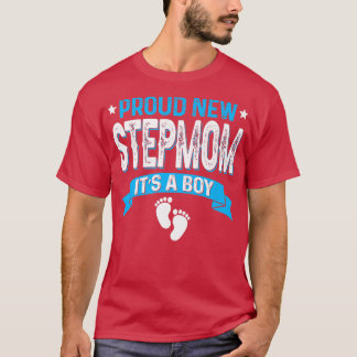 Funny Family Gender Reveal Proud New Stepmom It's  T-Shirt