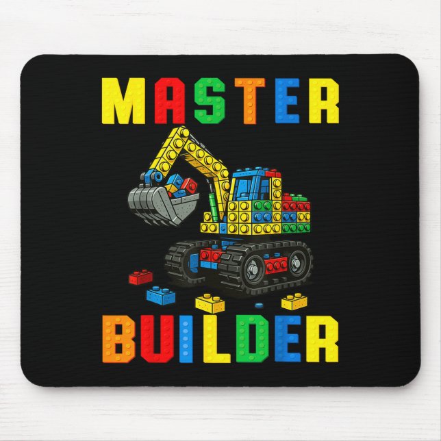 Funny Family Master Builder Building Bricks Blocks Mouse Mat (Front)