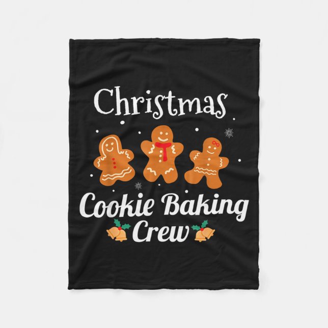 Funny Family Matching Christmas Tee Cookie Baking  Fleece Blanket (Front)
