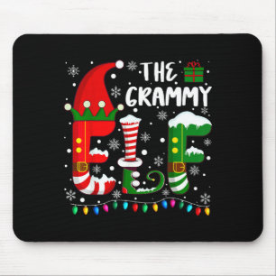 Funny Family Matching Pajamas Grammy Elf Christmas Mouse Mat