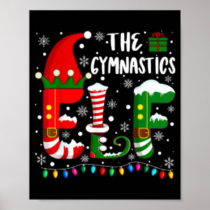 Funny Family Matching Pajamas Gymnastics Elf Chris Poster