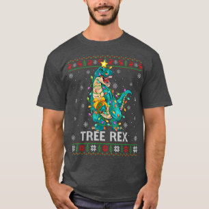 Funny Family Matching Xmas Ugly Dinosaur Christmas T-Shirt