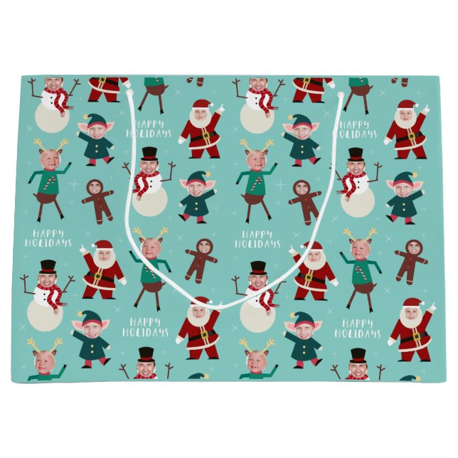 Funny Family Photo Holiday Gift Bag (Front)