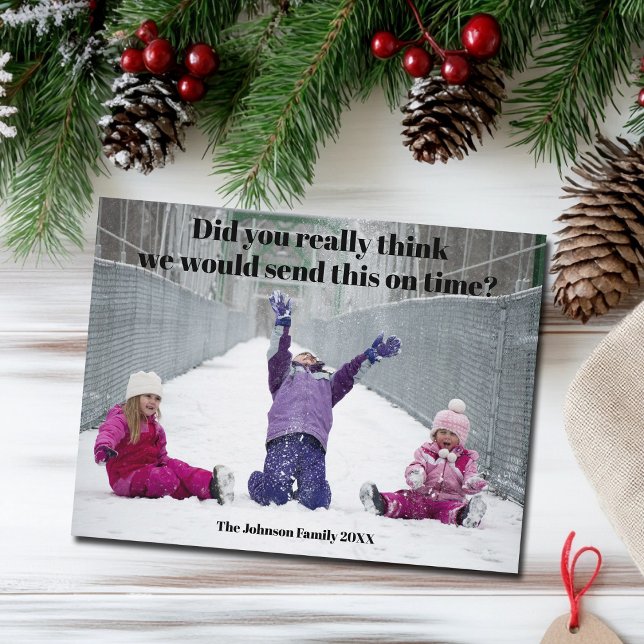 Funny Family Photo Late Christmas Hilarious Postcard (Creator Uploaded)