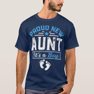 Funny Family Proud New Aunt It's A Boy Gender Reve T-Shirt