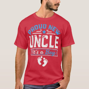 Funny Family Proud New Uncle It's A Boy Gender Rev T-Shirt