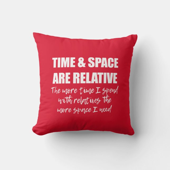 Funny Family Quote Science Typography Red Cushion (Front)