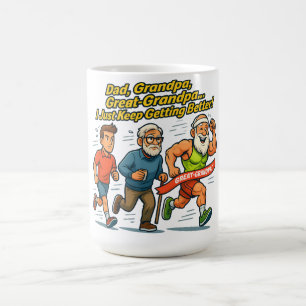 Funny Family Race Shirt: Dad to Great-Grandpa Coffee Mug