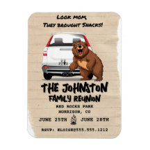 Funny Family Reunion Invitation with Bear Magnet