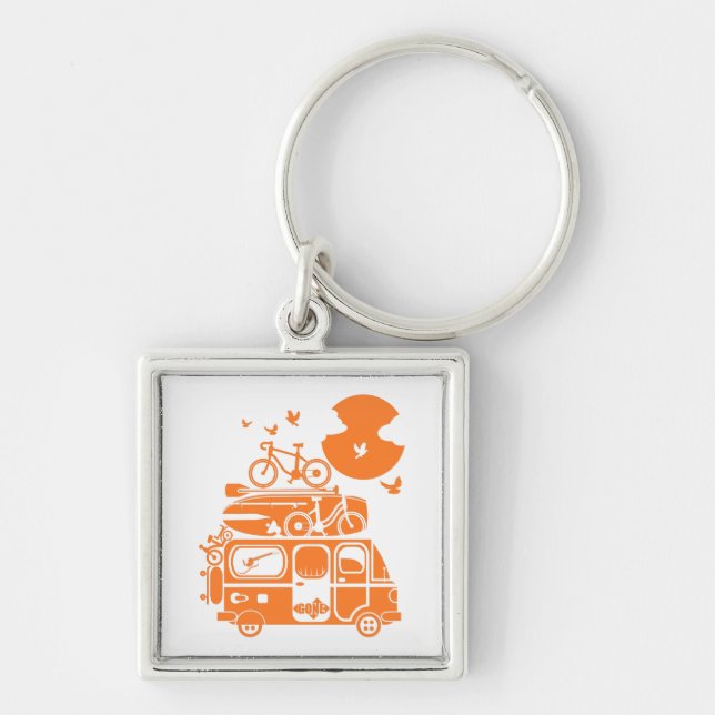 Funny family vacation campervan key ring (Front)