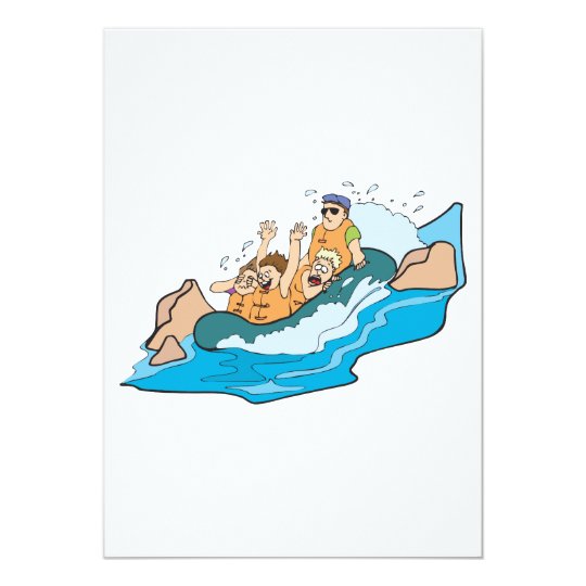 funny family whitewater rafting cartoon card