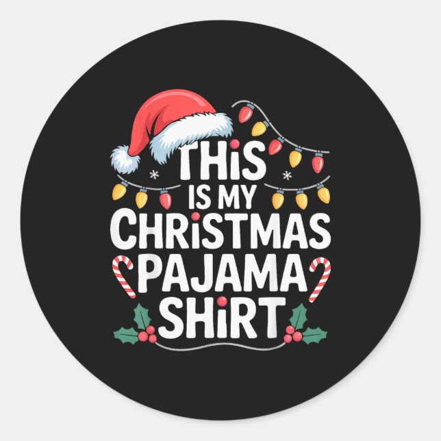 Funny Family Xmas Men Women Kids This Is My Christ Classic Round Sticker (Front)