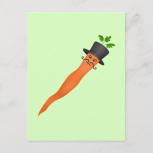 Funny fancy carrots postcard