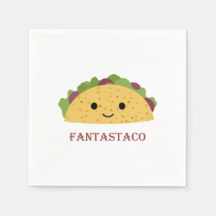Funny Fantastaco Taco Pun Cute Kawaii Taco Napkin
