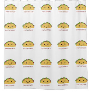 Funny Fantastaco Taco Pun Cute Kawaii Taco Shower Curtain