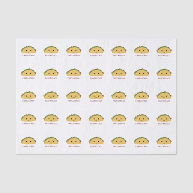 Funny Fantastaco Taco Pun Cute Kawaii Taco Tissue Paper (Front)