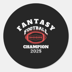 Funny Fantasy Football 2025 Champion Fantasy Footb Classic Round Sticker