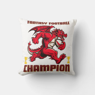 Funny Fantasy Football Champion Dragon Running Cushion
