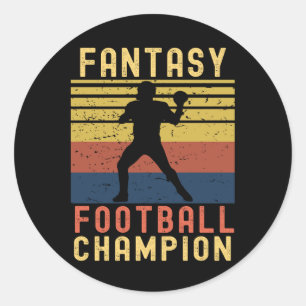 Funny Fantasy Football Champion Draught Classic Round Sticker