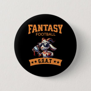 Funny Fantasy Football Champion Goat 6 Cm Round Badge