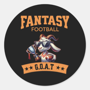 Funny Fantasy Football Champion Goat  Classic Round Sticker