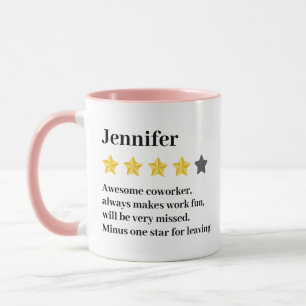 Funny Farewell Coworker Gift – Custom Name & Text Mug
