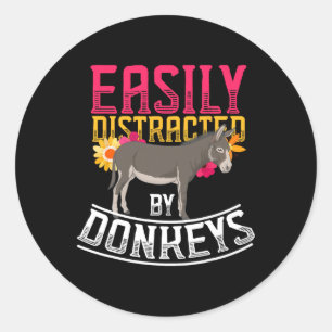 Funny Farm Animal Lover Gift Donkey Classic Round Sticker