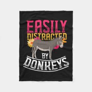 Funny Farm Animal Lover Gift Donkey Fleece Blanket