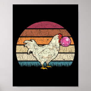Funny Farm Animal Lover Pink Bubble Gum Retro Chic Poster