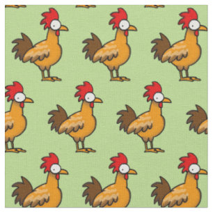 funny farm chicken rooster fabric