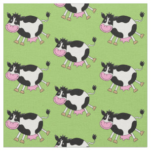 funny farm dancing cow fabric