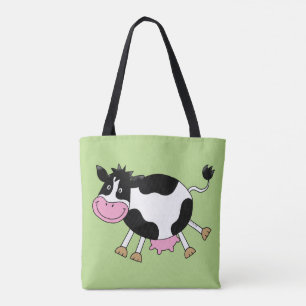 funny farm dancing cow tote bag