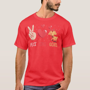Funny Farm Peace Love Goats Graphic for Women and  T-Shirt
