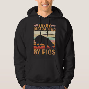 Funny Farm Piglet Easily Distracted By Pigs Hoodie