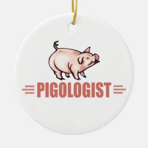 Funny Farm Pigs Ceramic Tree Decoration