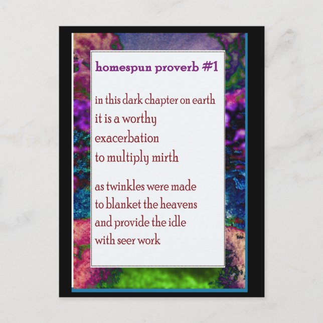 Funny Farm Poem Card #11 (Front)