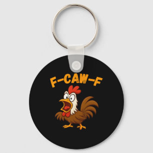 Funny Farm Rooster Chicken Fowl Humour Tee  Key Ring