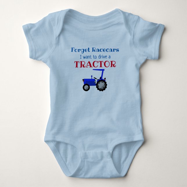 Funny Farm Tractor Driver Baby Bodysuit (Front)
