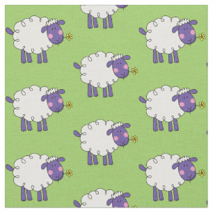 funny farm woolly sheep fabric